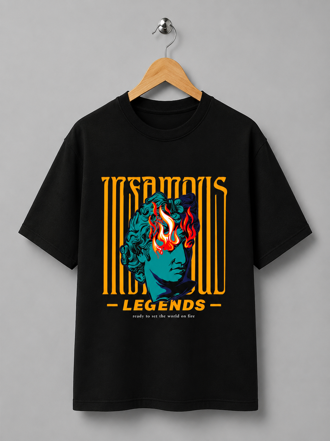 Infamous Legends – Fire Statue Streetwear Tee