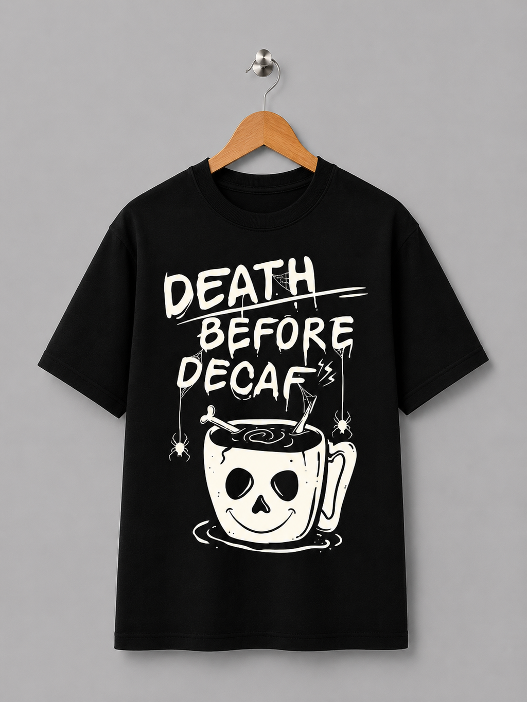 Death Before Decaf Oversized T-Shirt