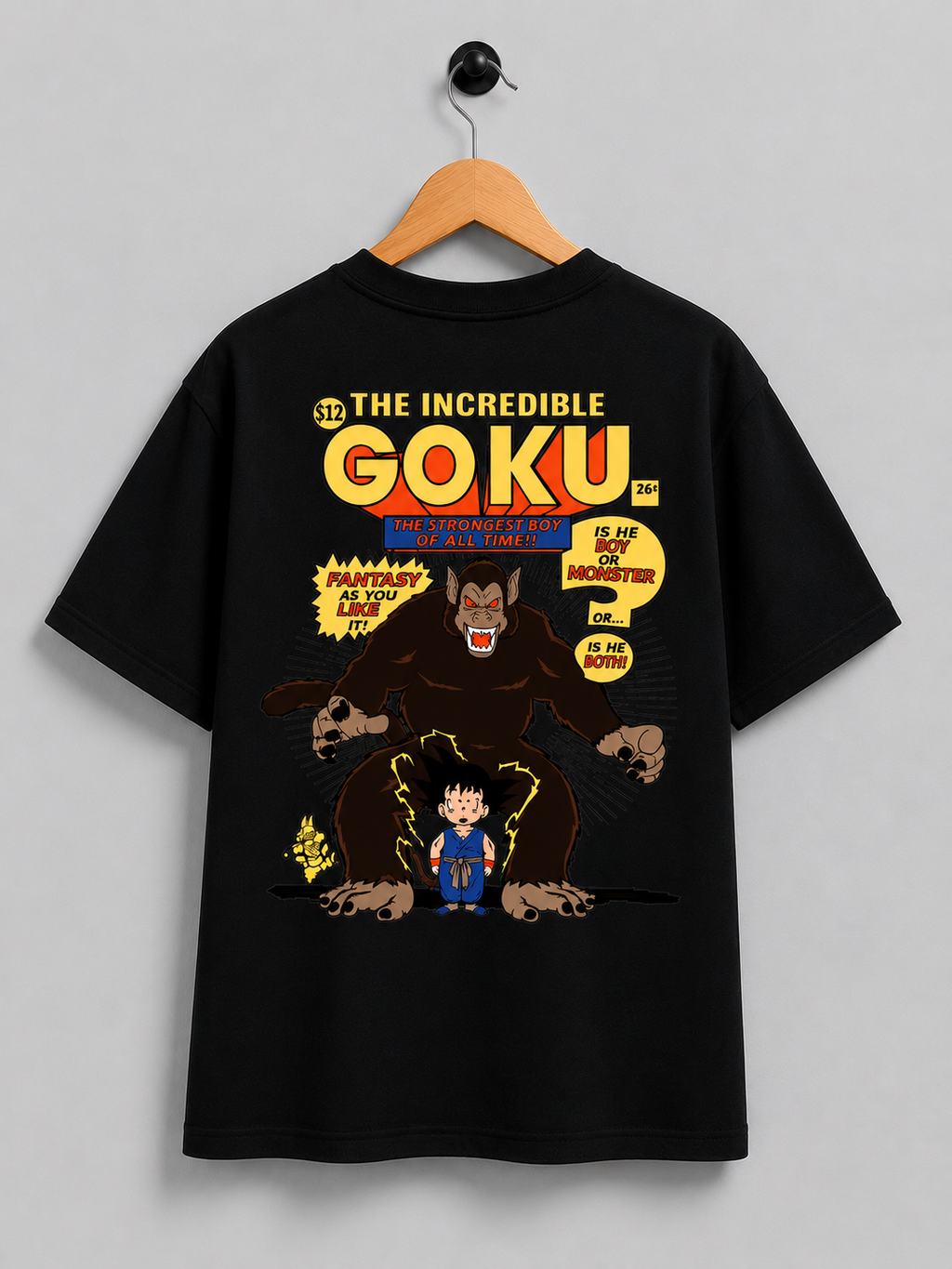 8. Vintage Goku Comic Cover Oversized T-Shirt