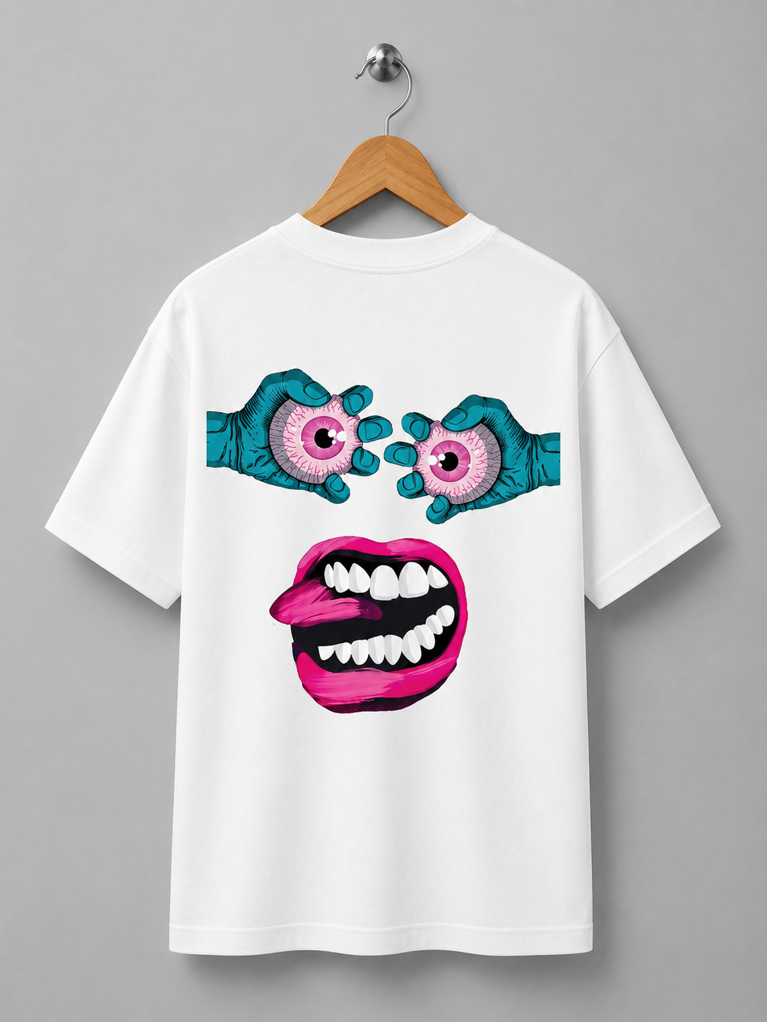 Eyeball Freak Lips – Surreal Pop Art Graphic T-Shirt