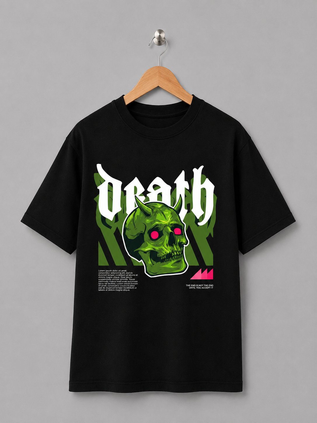7. Death Skull Graphic Oversized T-Shirt