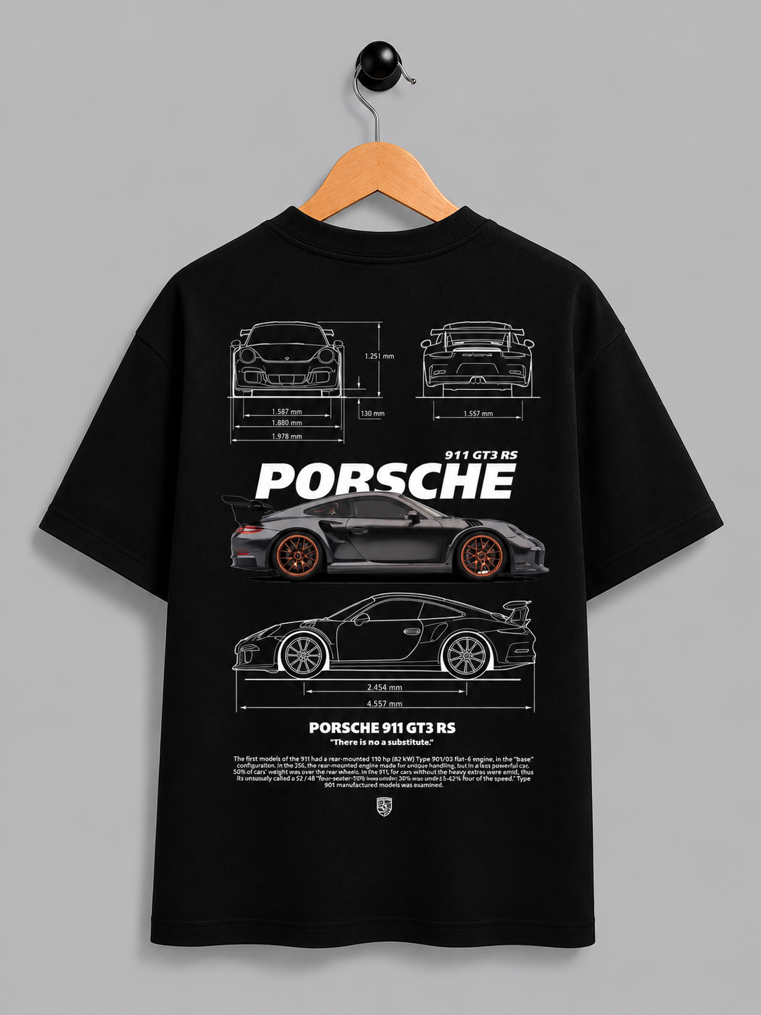 Porsche 911 GT3 RS Blueprint Oversized T-Shirt