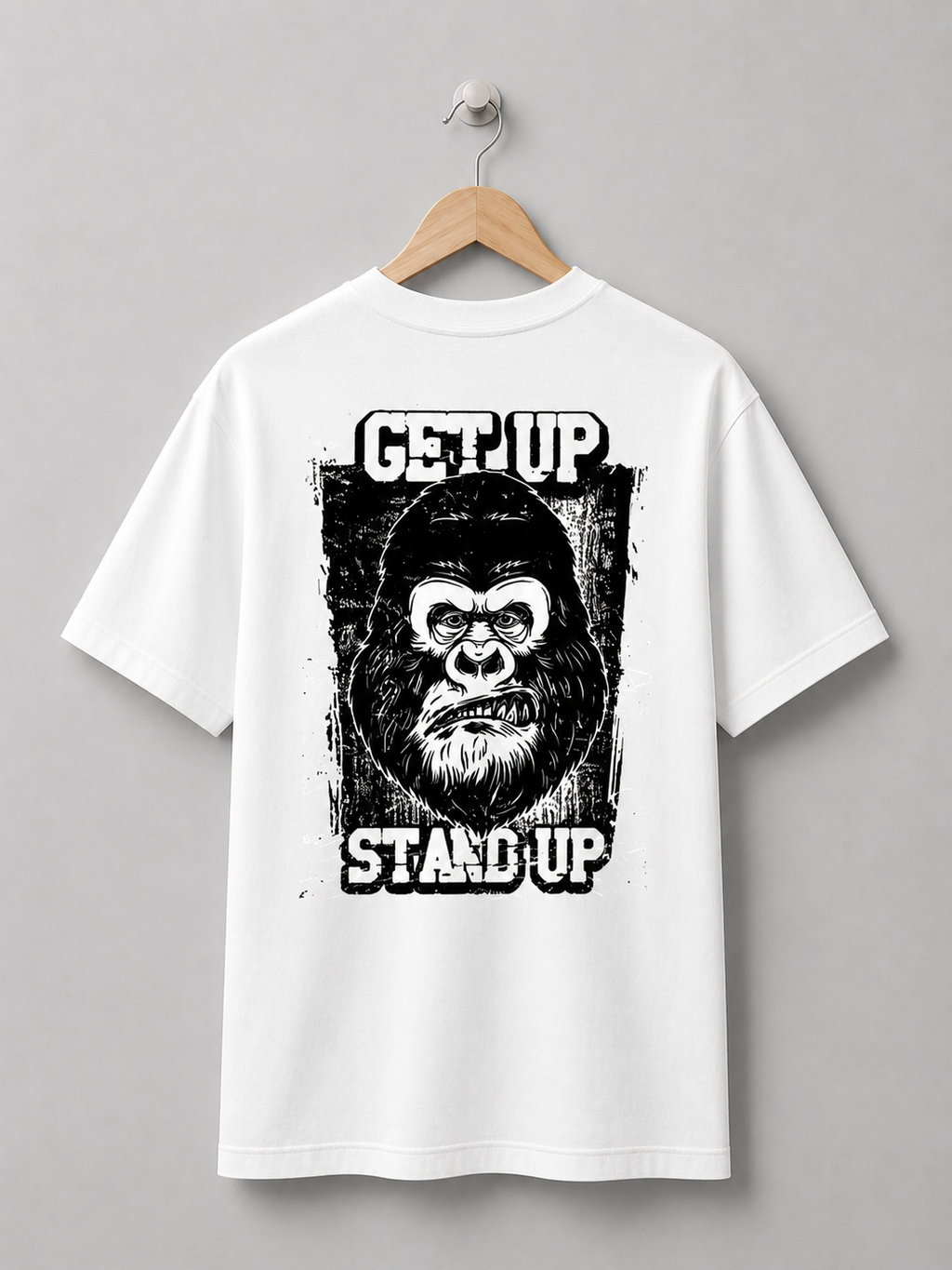 Get Up Stand Up – Gorilla Motivation Graphic T-Shirt